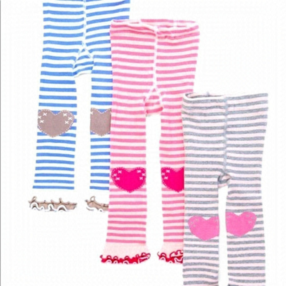6/$20 ⭐️ NEW Girls Pink Stripes Fashion Ruffled Hem Tights 9-10 years
